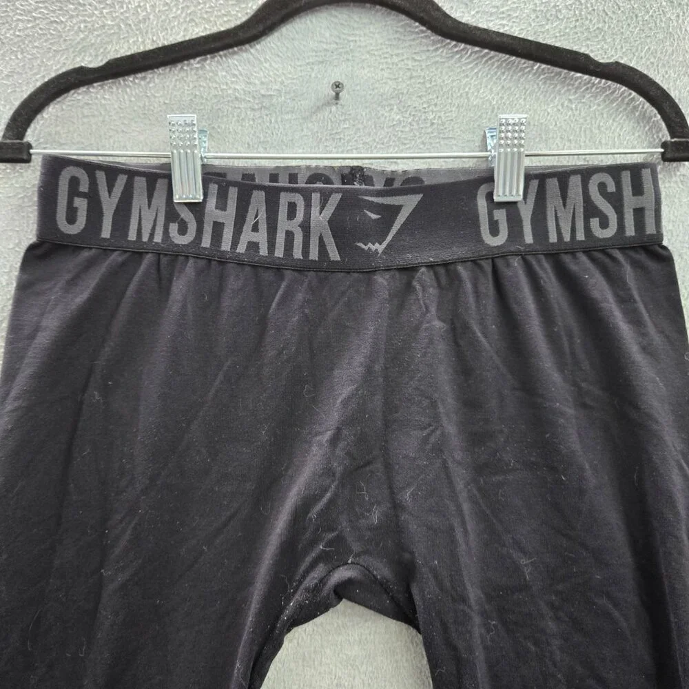 Gymshark Men Activewear‎ Pants M Black Elastane Nylon Running Legging Logo 18
